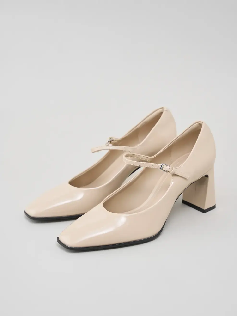 Giày Cao Gót Nữ Mũi Vuông Đế Bản To Cơ Bản - Be - 38