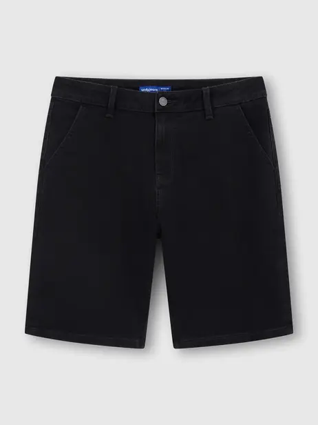 Quần Short Jeans Nam Regular Black Wash