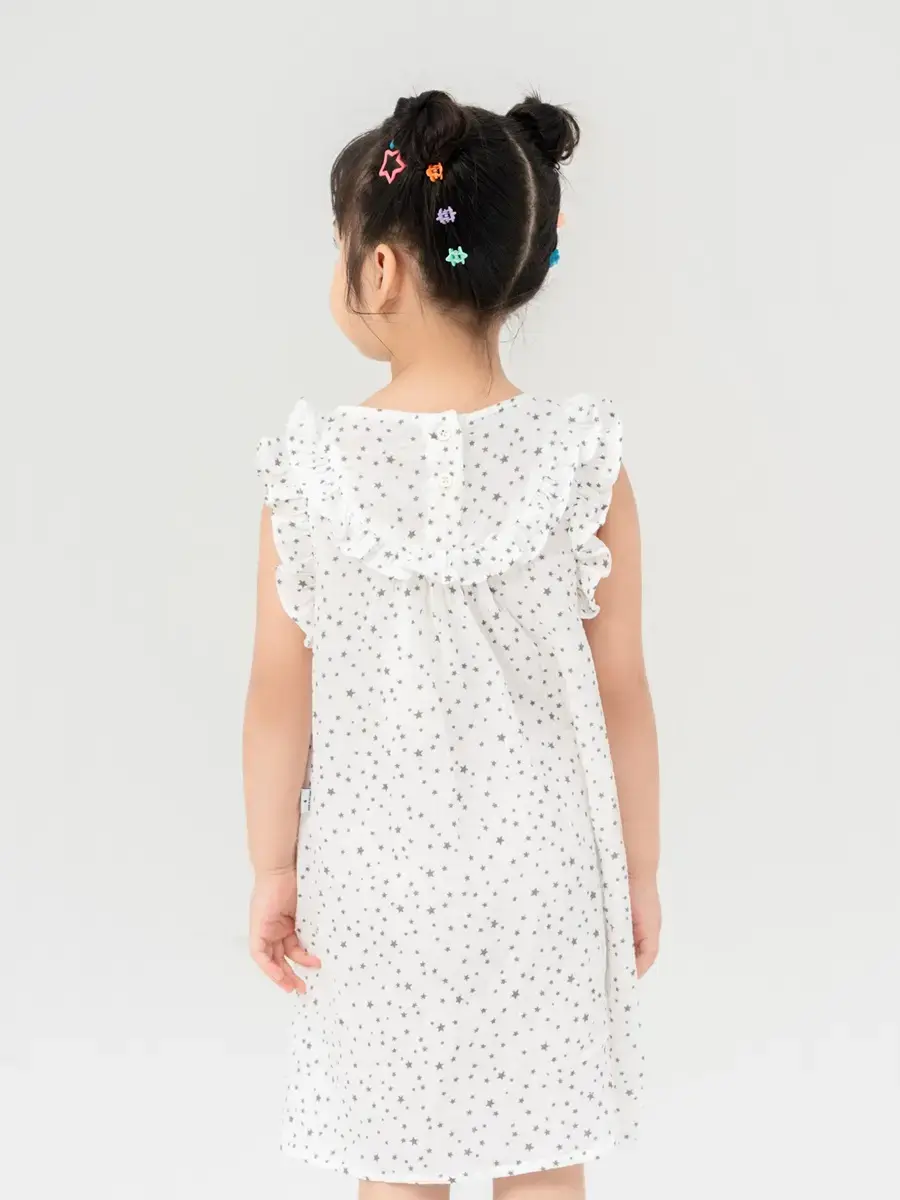 Đầm Kid In Họa Tiết Bèo Ngực - Họa tiết sao - 2