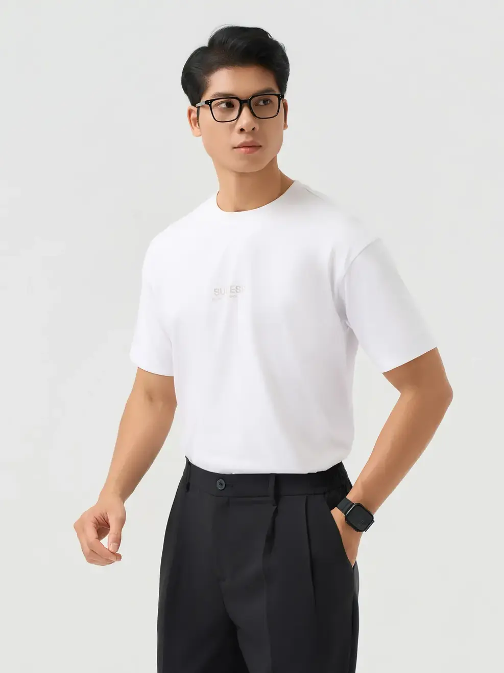 Áo Phông Nam Relax In Chữ - Trắng 001 - M