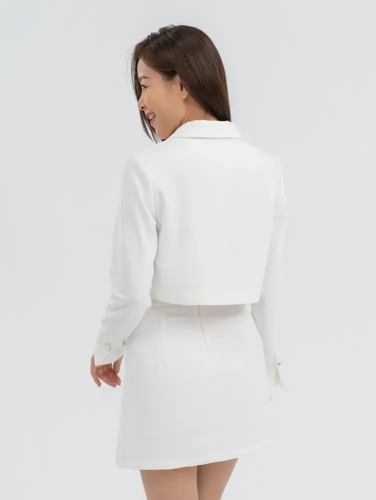 Vest Nữ Dáng Croptop - Trắng - S
