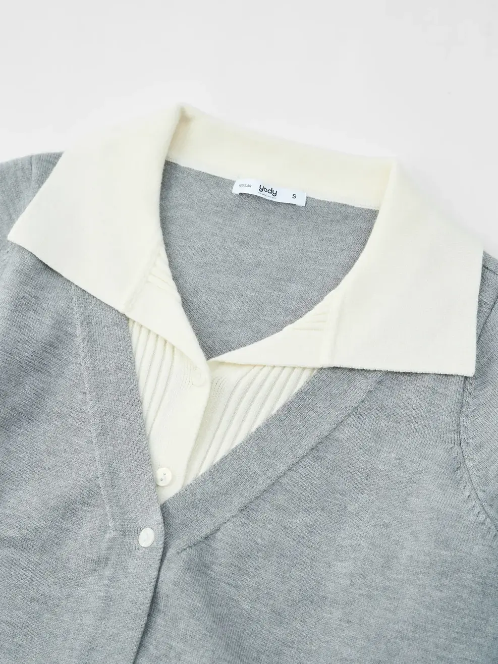 Áo Len Nữ Phối Màu 2 Trong 1 - XÁM MELANGE 153 - S