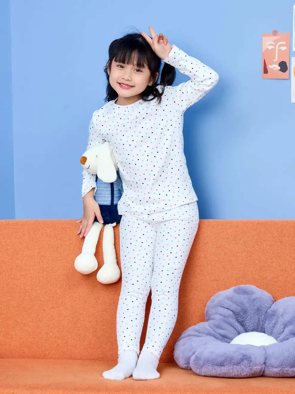 Bộ kid chấm bi nhiều màu - Trắng - 2