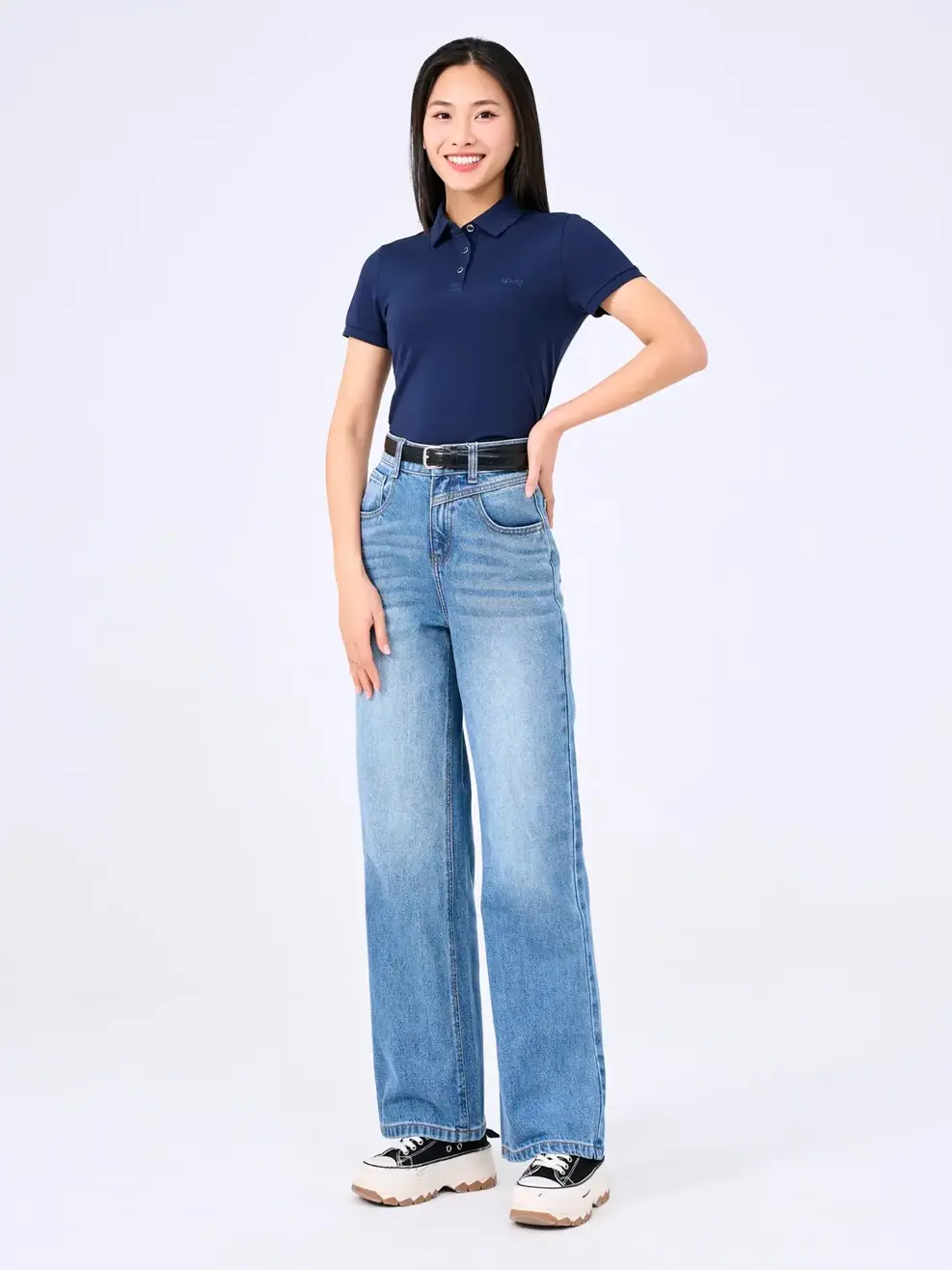 Polo Nữ Gia Đình - Navy - M