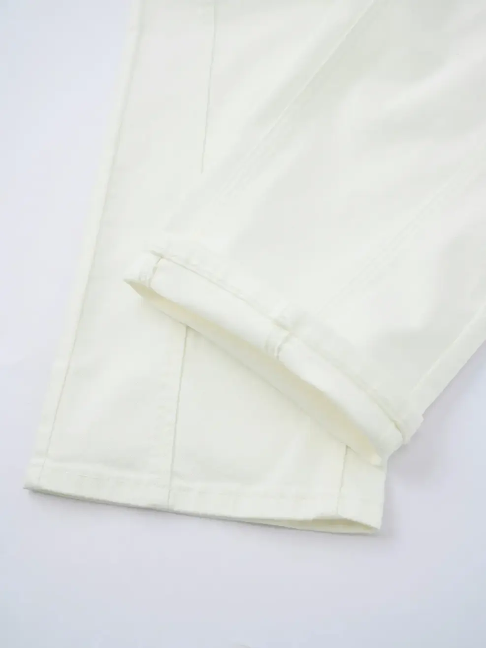 Quần Jeans Nữ Ống Rộng Cạp Cao Can Phối - Trắng - 25