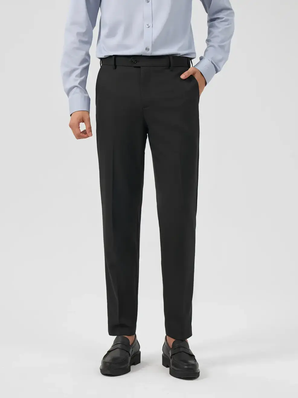 Quần Âu Nam Cạp Di Động Ống Đứng (QAM7042) - ĐEN 002 - 30