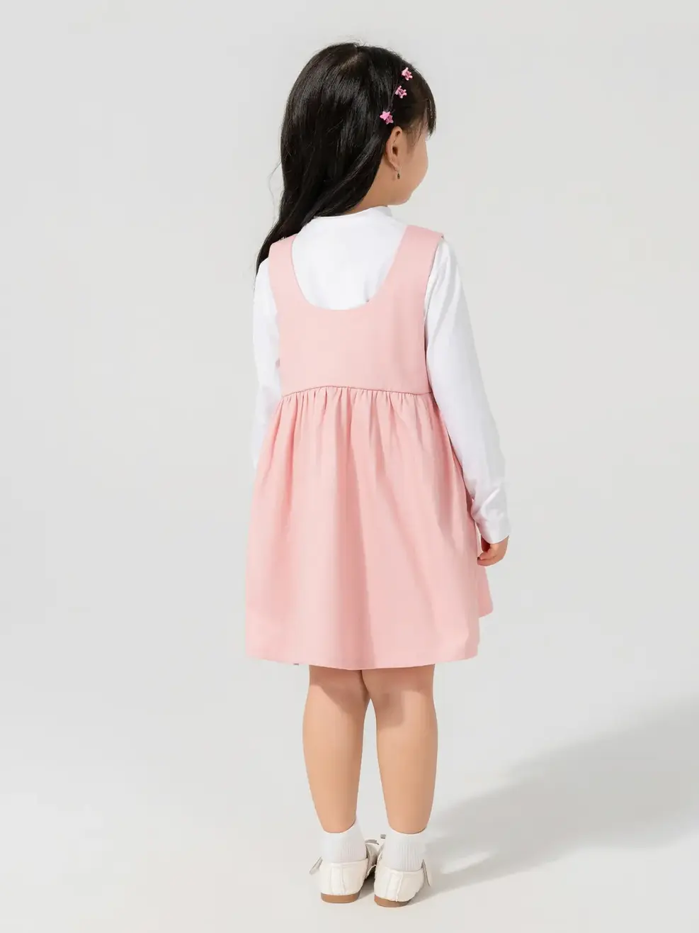 Váy Đông Trẻ Em Yếm Hai Dây - Hồng - 2-3