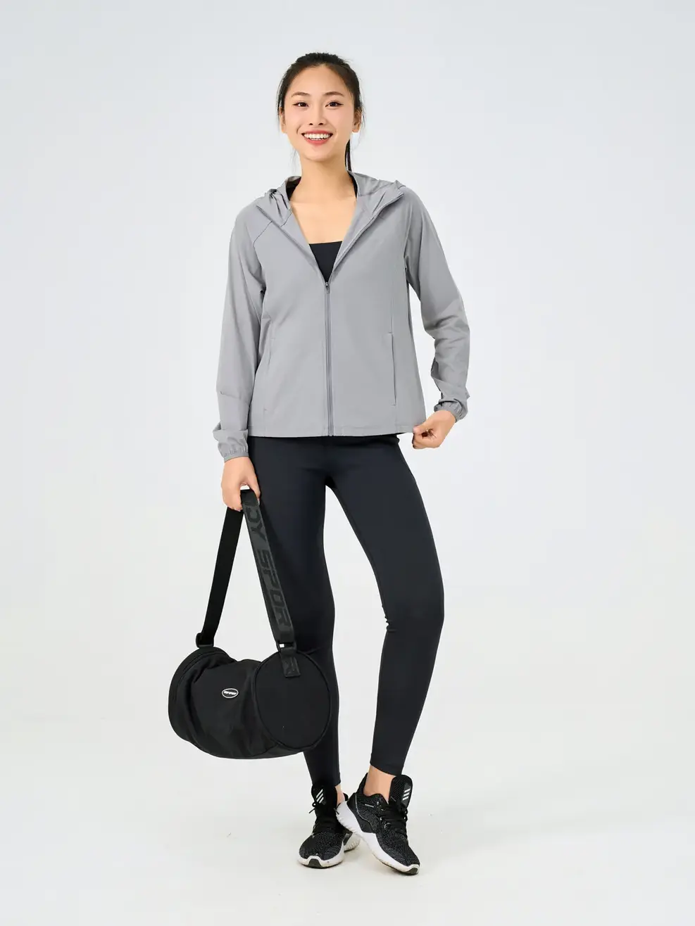 Áo Khoác Gió Thể Thao Nữ Một Lớp Siêu Co Giãn (SKN7002) - Xám 011 - M