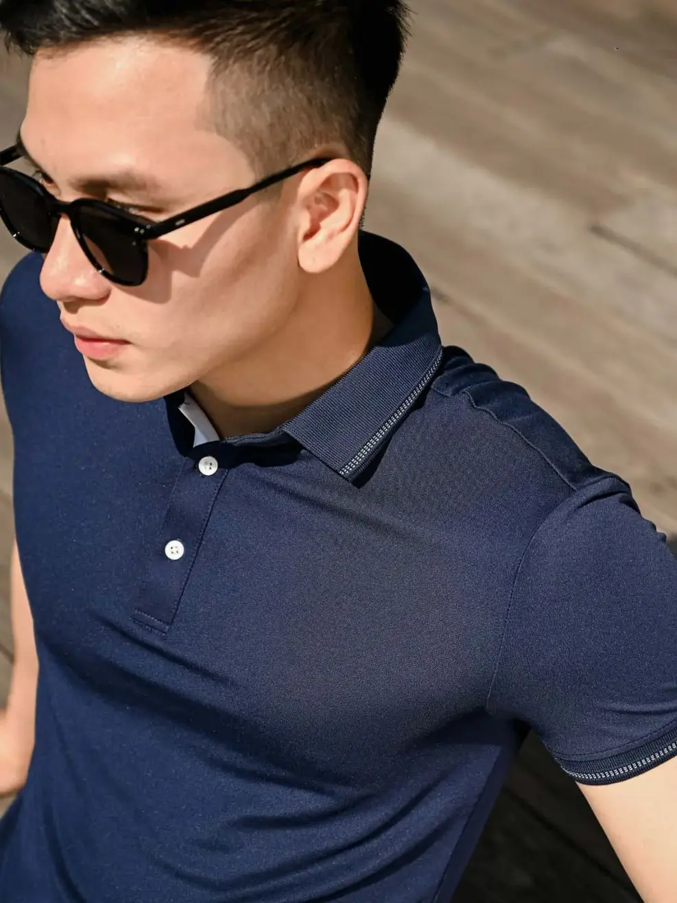 Áo polo nam Coolmax - Tím than - S