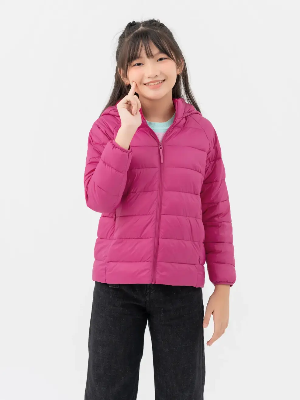 Áo Phao Trẻ Em 3S Siêu Nhẹ Tay Raglan - Hồng đậm - 12