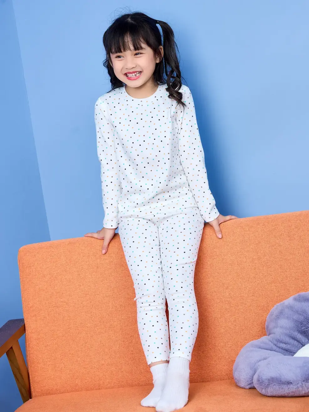 Bộ kid chấm bi nhiều màu - Trắng - 2