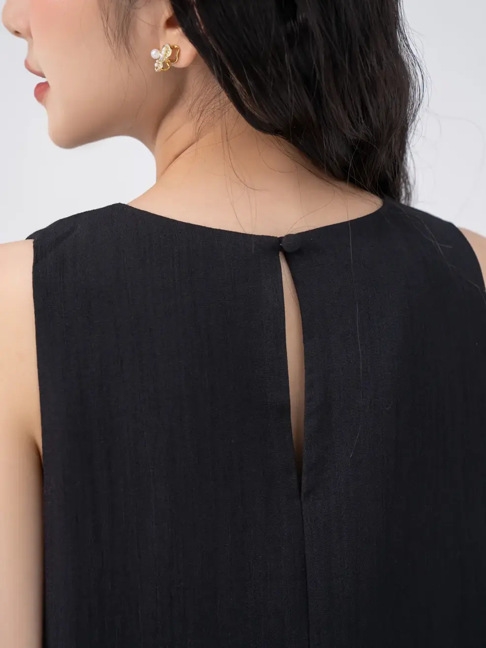 Váy Dáng A Xếp Ly Sát Nách - Đen - S