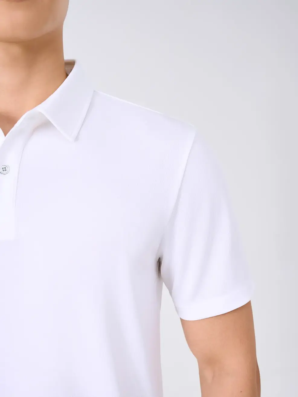 Polo Nam Yody Sport Tay Raglan Xẻ Tà - Trắng - 3XL