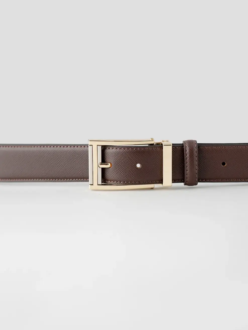 Thắt Lưng Nam Khoá Cài Kim Loại Viền Vuông - Nâu - 115