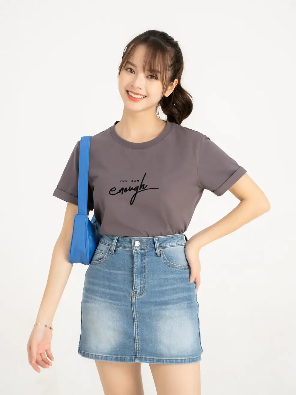 Áo thun nữ xuông - Xám - XL