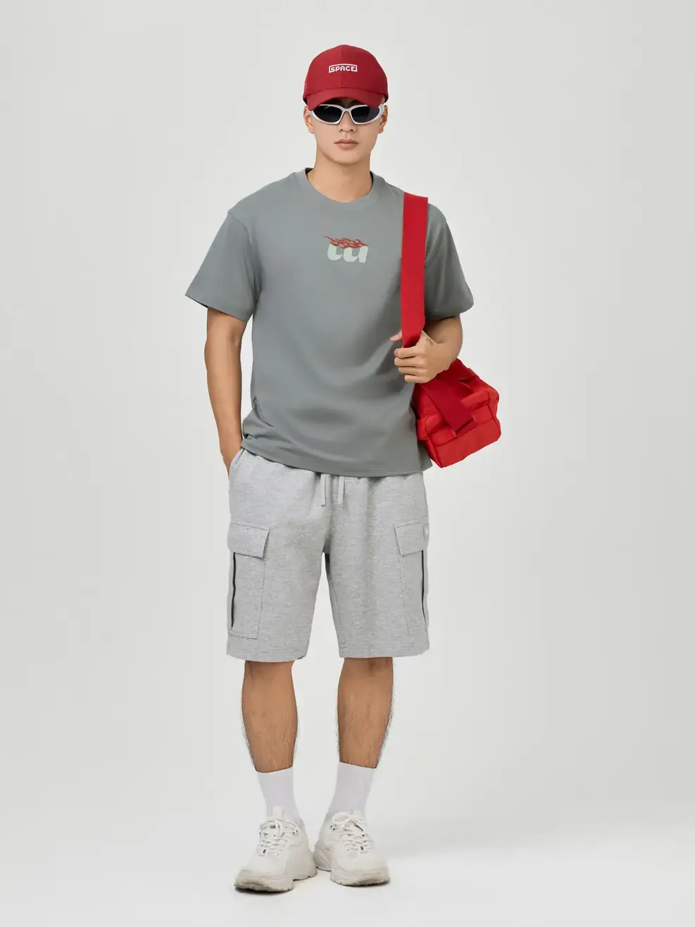 T-shirt Yoguu Determination - Ghi Đậm - 0