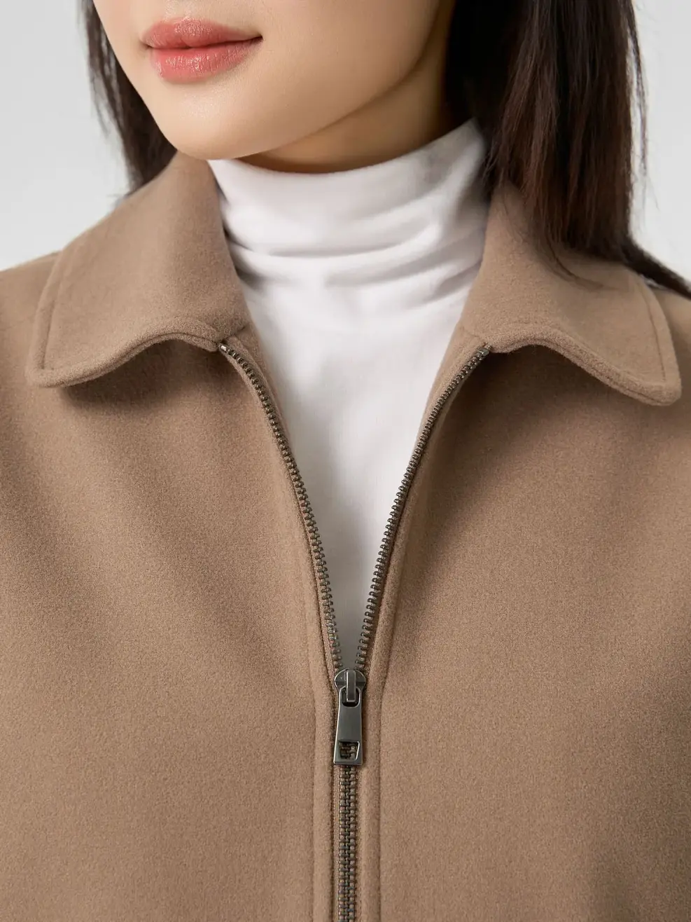 Áo Khoác Nữ Dạ Cổ Đức Đai Cài Cá Tính - Nâu 148 - S