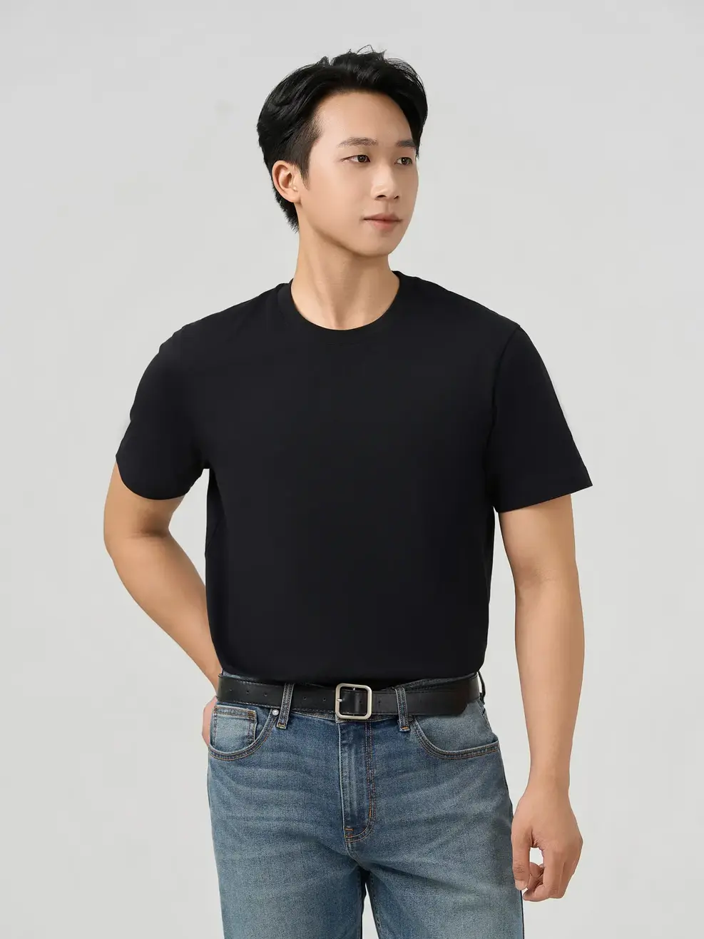 Áo Phông Basic Regular - ĐEN 002 - M