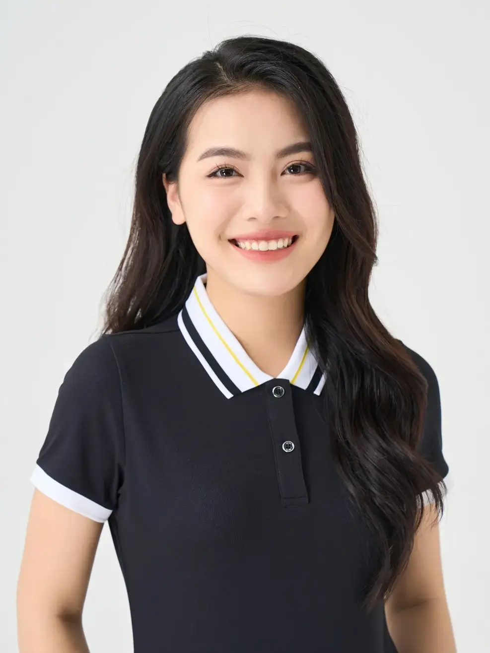 Polo Nữ Cafe Dệt Tổ Ong Phối Bo Nổi Bật - Đen - S