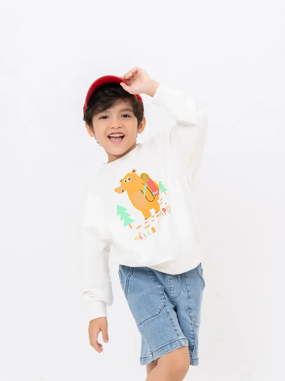 Áo nỉ kid hello camper - Trắng - 2