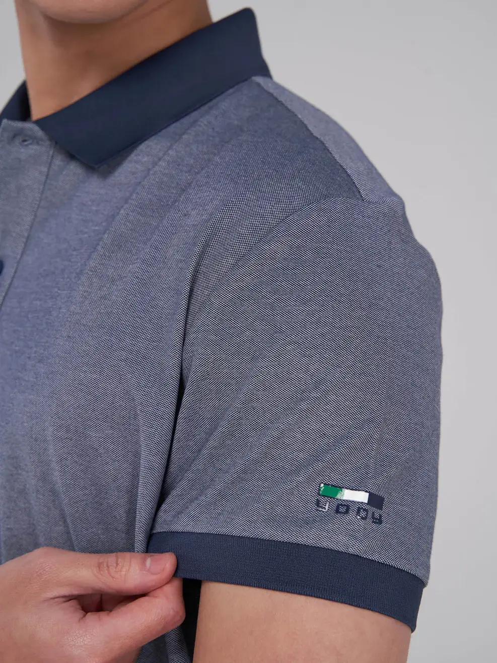 Áo polo nam mắt chim nẹp mix màu - Navy - M