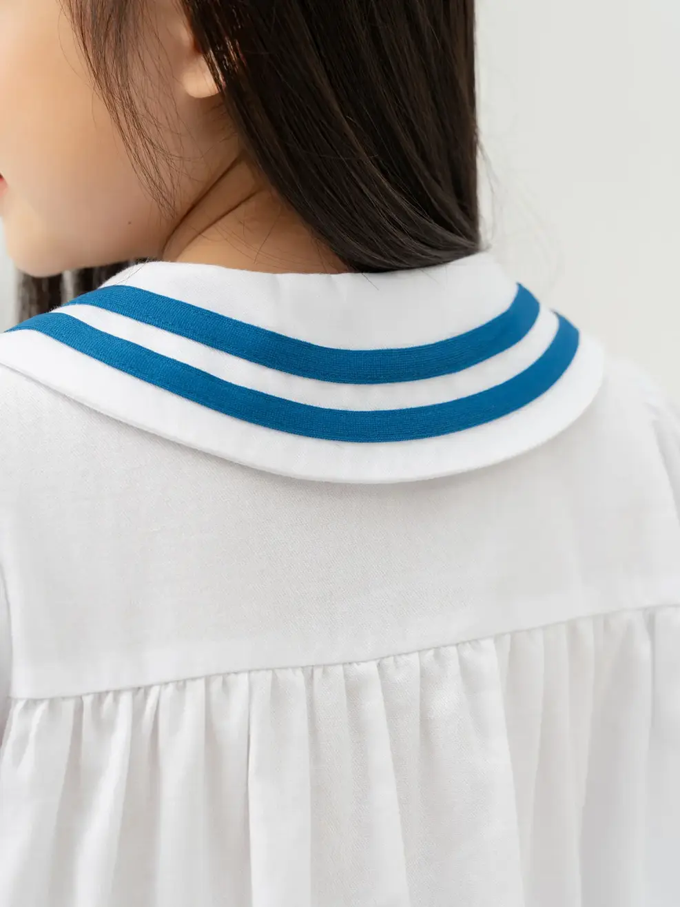 Đầm Bé Gái Đè Dây Dệt Trang Trí - Trắng - 2-3