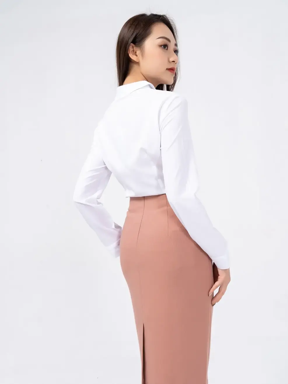 Áo Sơ-mi Nữ Nano Dài Tay Slim Fit (SMN3007) - Trắng 001 - S