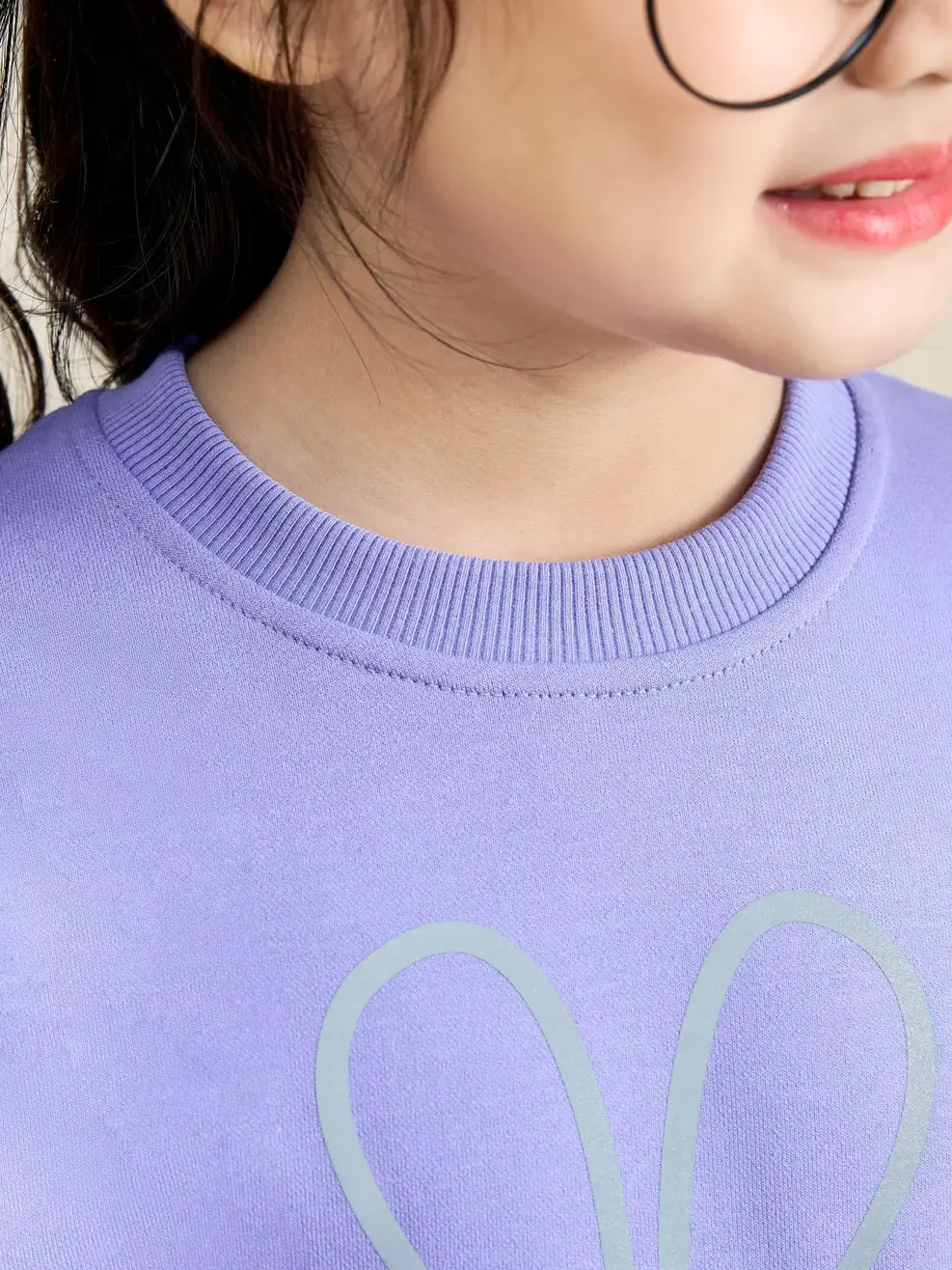 Bộ đồ kid in thỏ - Tím - 2