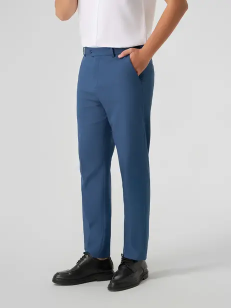 Quần dài âu nam polyester nano solid slim cạp di động