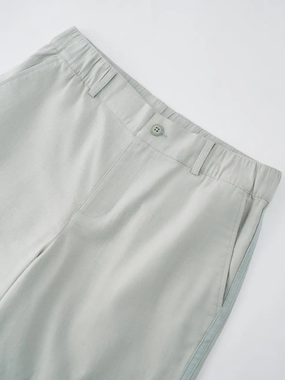 Quần Shorts Nam Đũi Cạp Chun Phối Dây Dệt Sườn - Xám 038 - 32