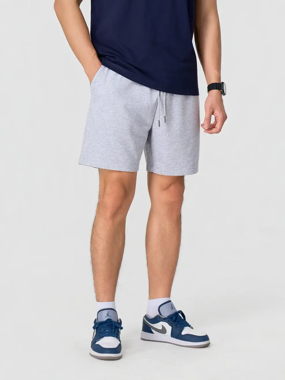 Quần Shorts Nỉ Yoguu - Phối Màu Xám 148 - L