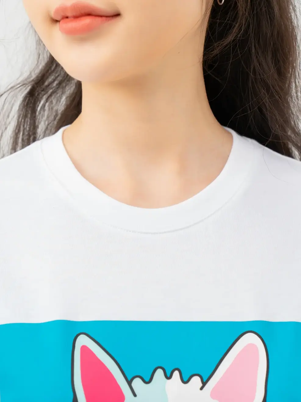 T-shirt Nữ In Cat Đeo Kinh Cotton Usa - Trắng 1 - F