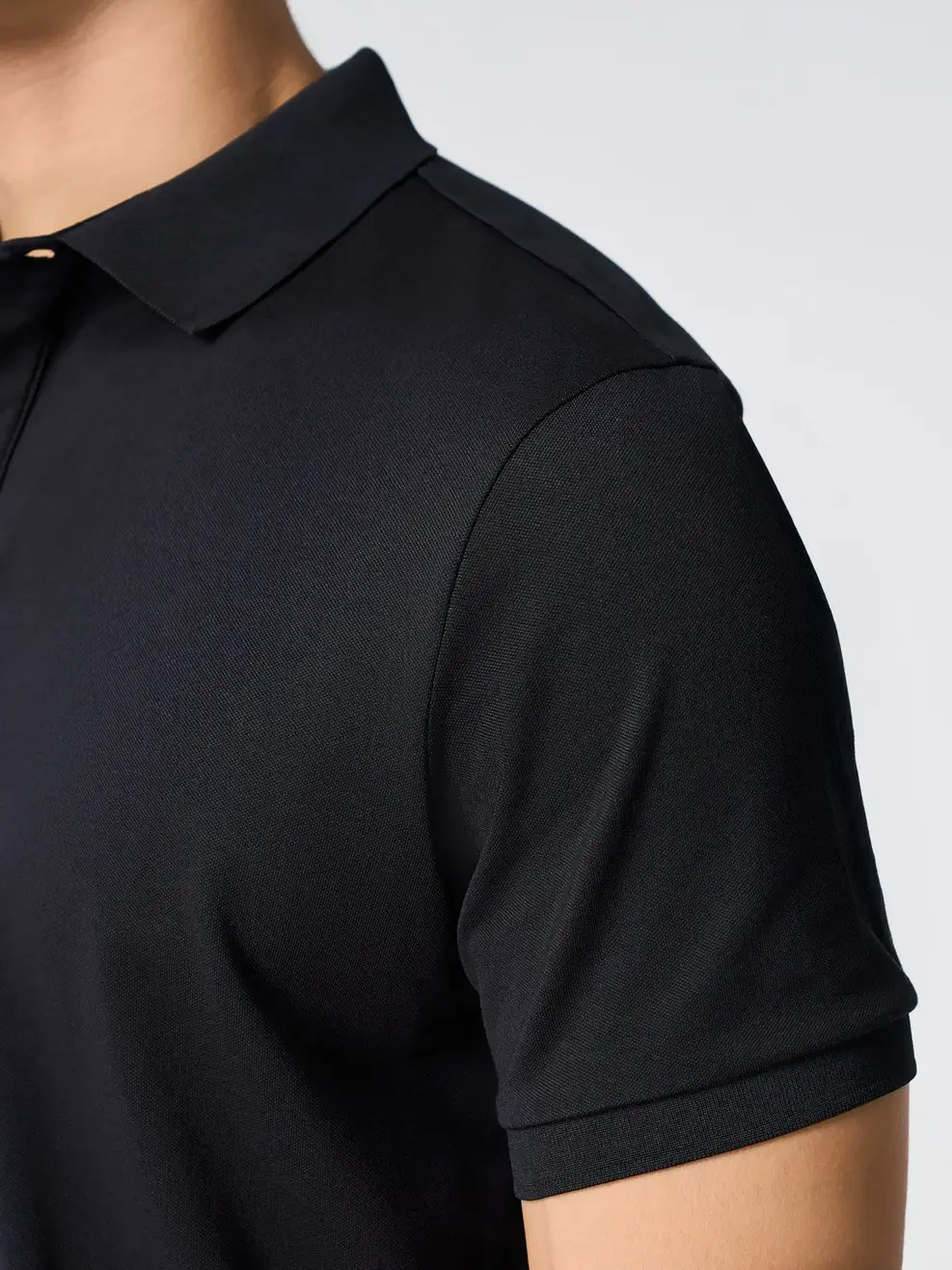 Áo Polo Nẹp Che Cúc - ĐEN 002 - S