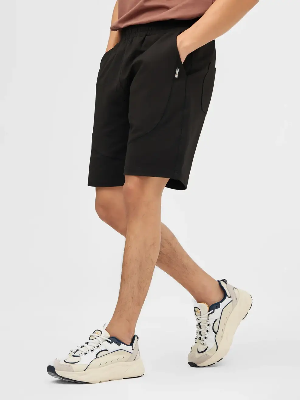 Quần Sooc Nam Da Cá Phối - ĐEN 1 - M