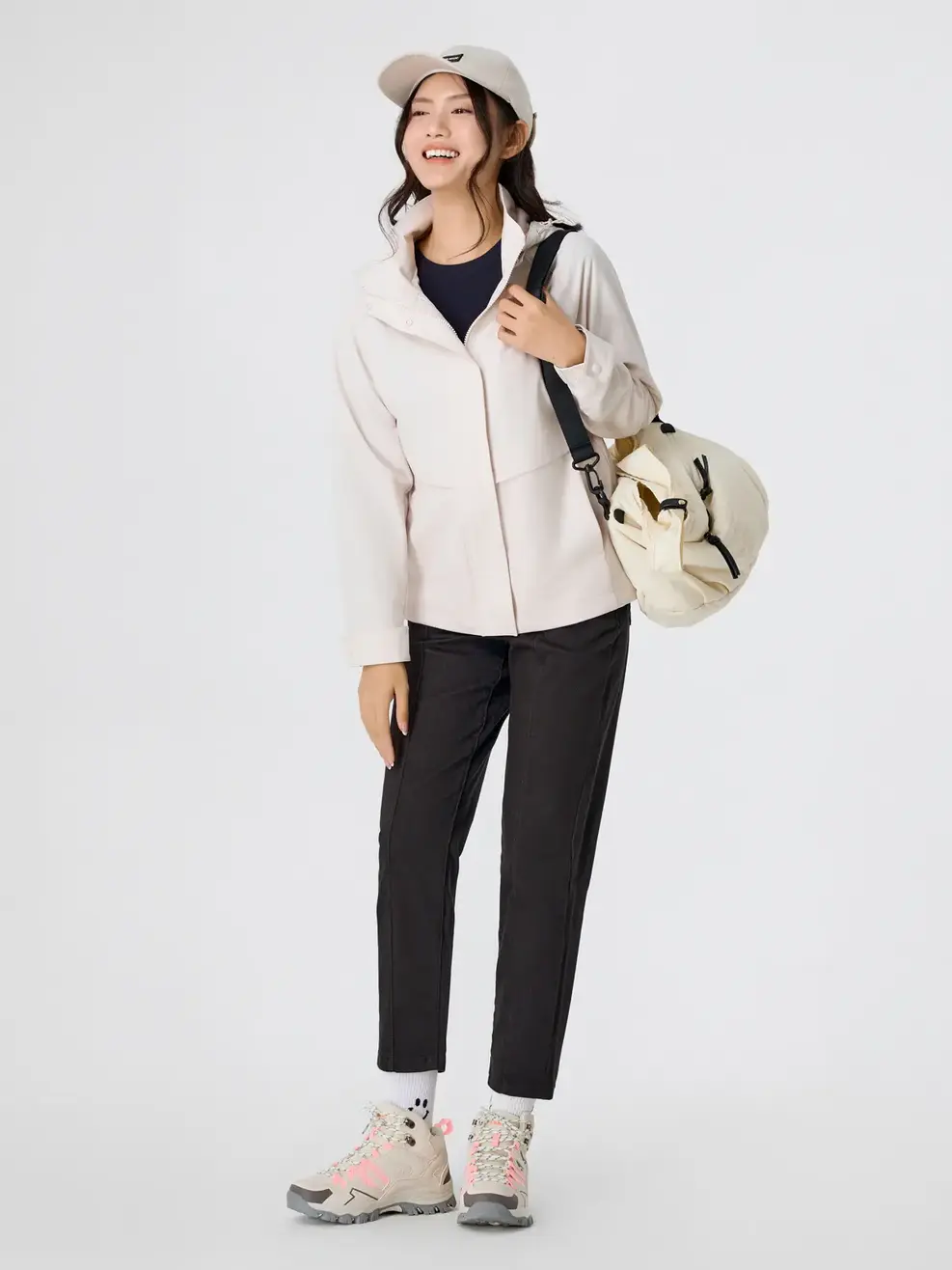 Áo Khoác Gió Nữ 4c Plus Dáng Suông - Xám 003 - S