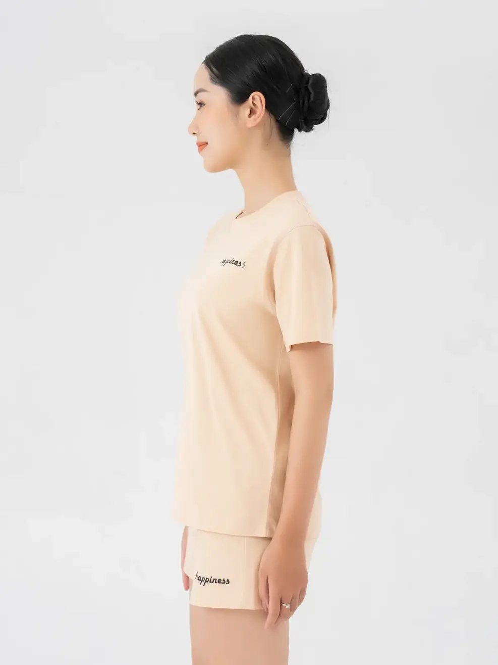 Đồ Bộ Nữ Dáng Suông In Happiness 100% Cotton - Be - L