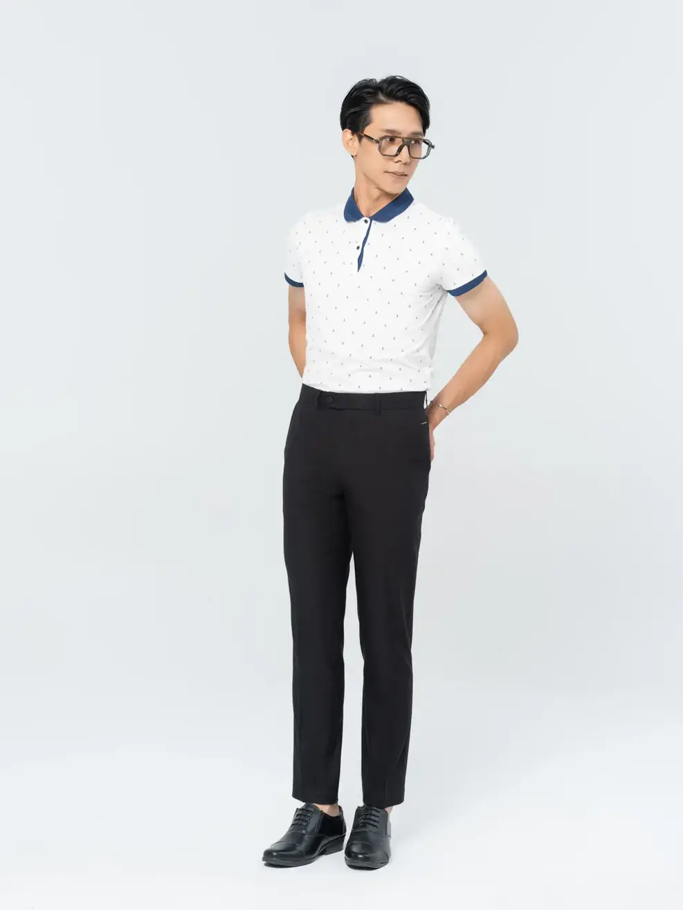 Quần Âu Nam Slim Lé Sườn - Đen - 29