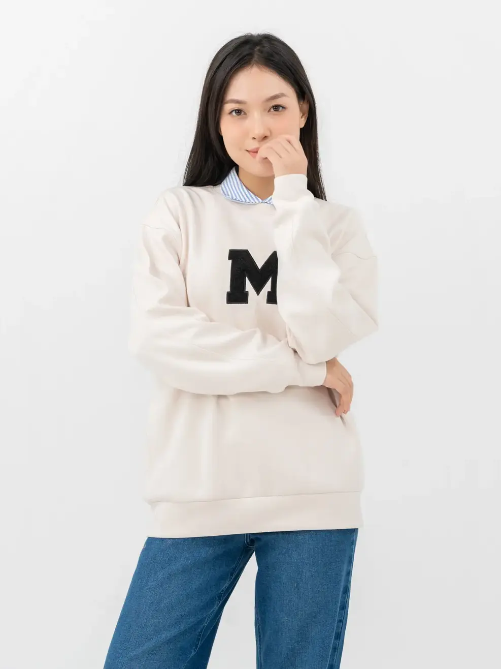 Áo Thu Đông Nữ Dáng Rộng - Be - S