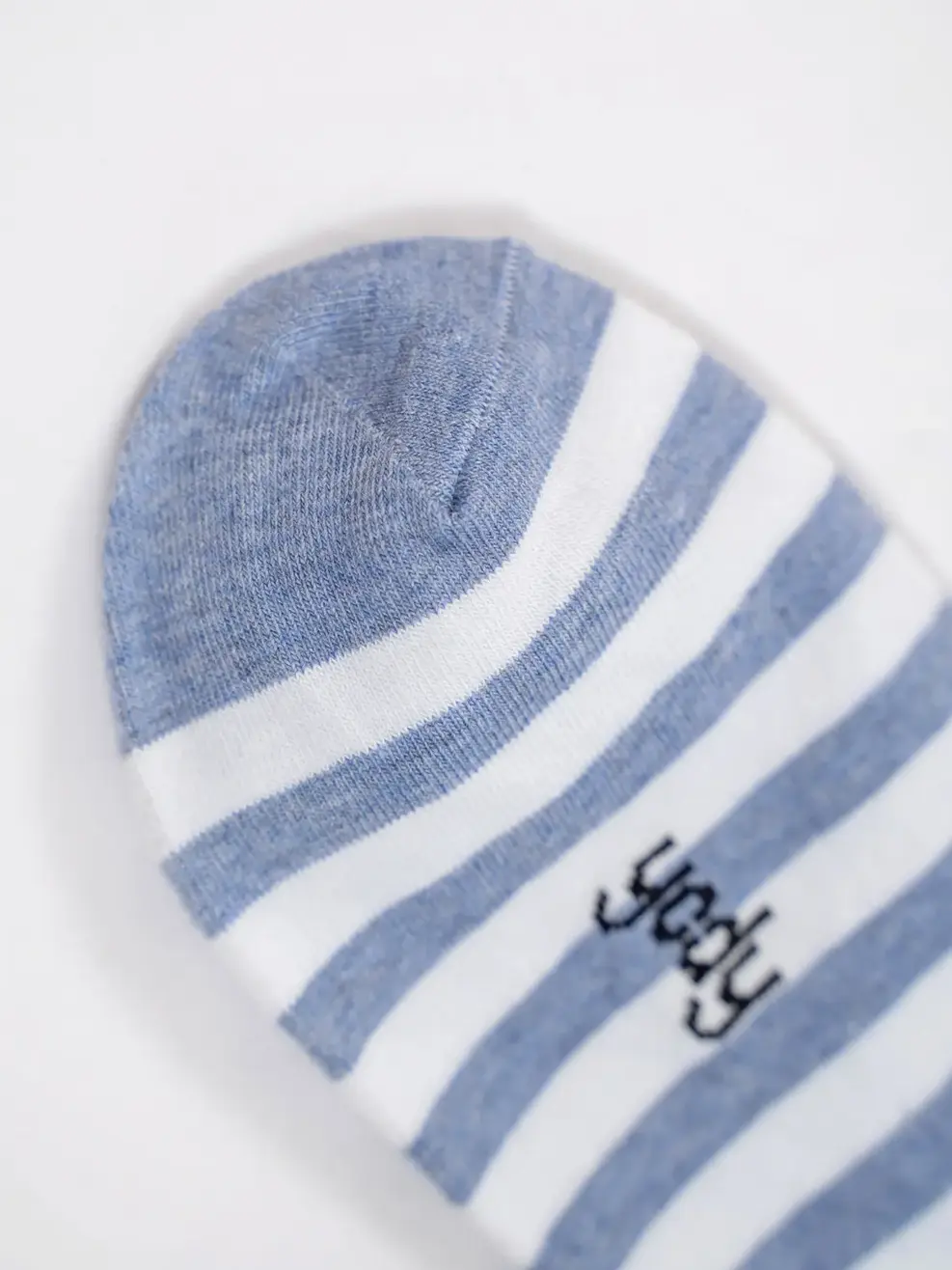 Tất nữ cotton cổ ngắn dệt kẻ - Xanh dương