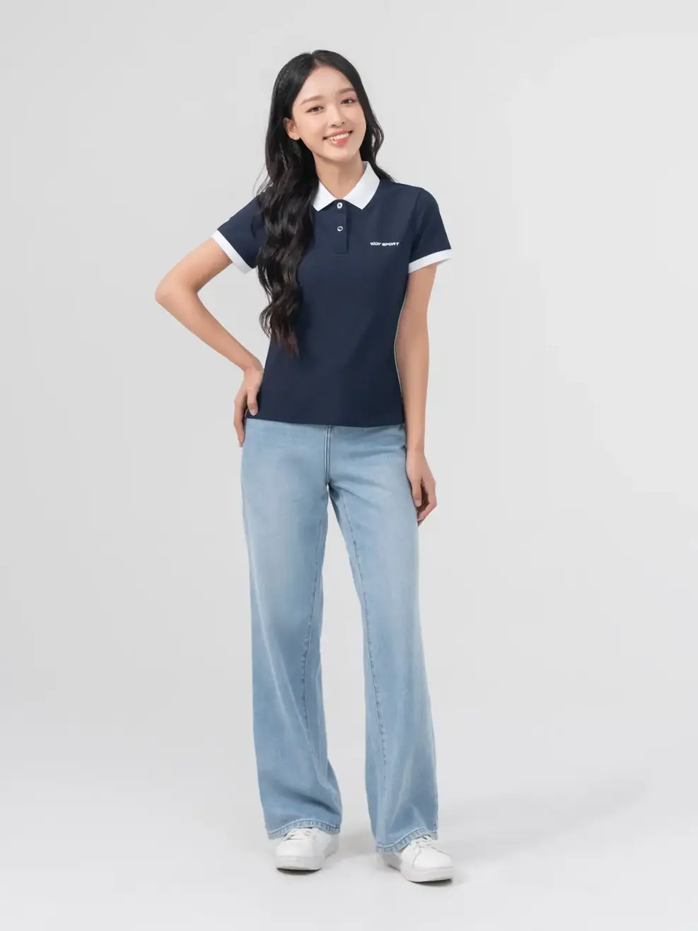 Polo Thể Thao Nữ Airycool Phối Màu - Navy - S