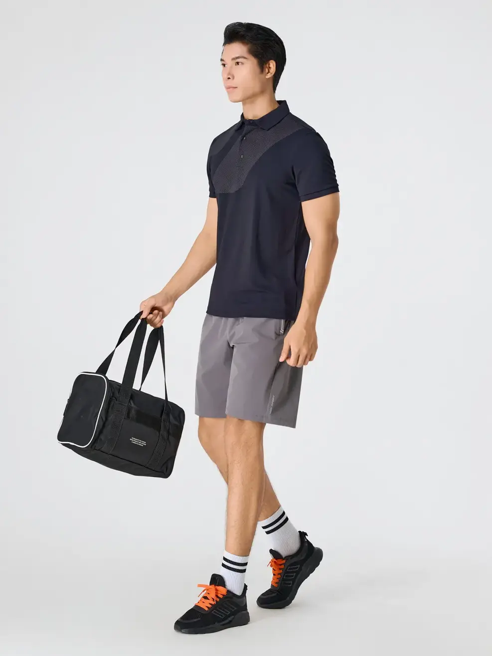 Áo Polo Nam Thể Thao In Hoạ Tiết - ĐEN 002 - S