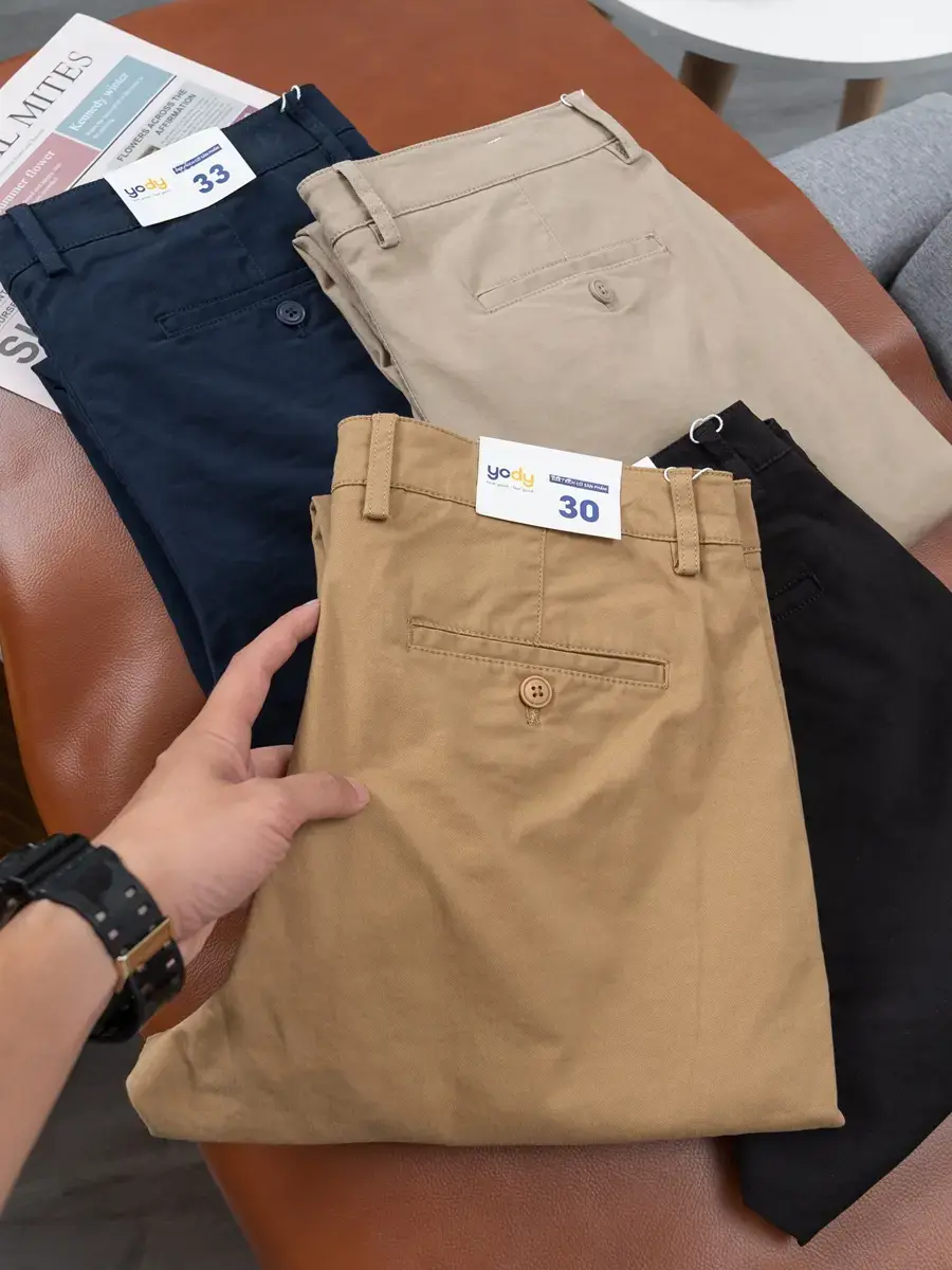 Quần kaki nam Regular - Đen - 29
