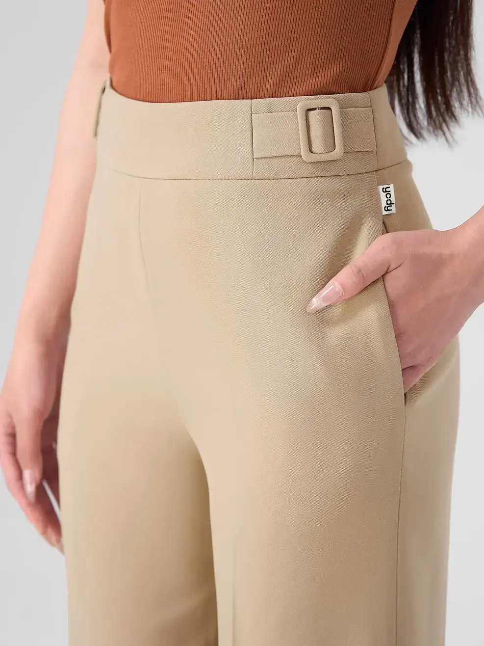 Quần Dài Nữ Kèm Đai Hai Bên Sườn ( Qan7020) - KHAKI  - M