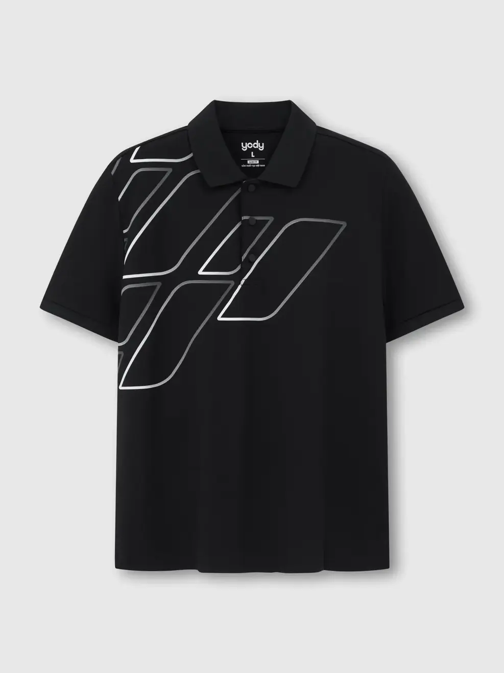 Áo Polo Nam Slim In Thân Trước Có Xẻ Tà - ĐEN 002 - M