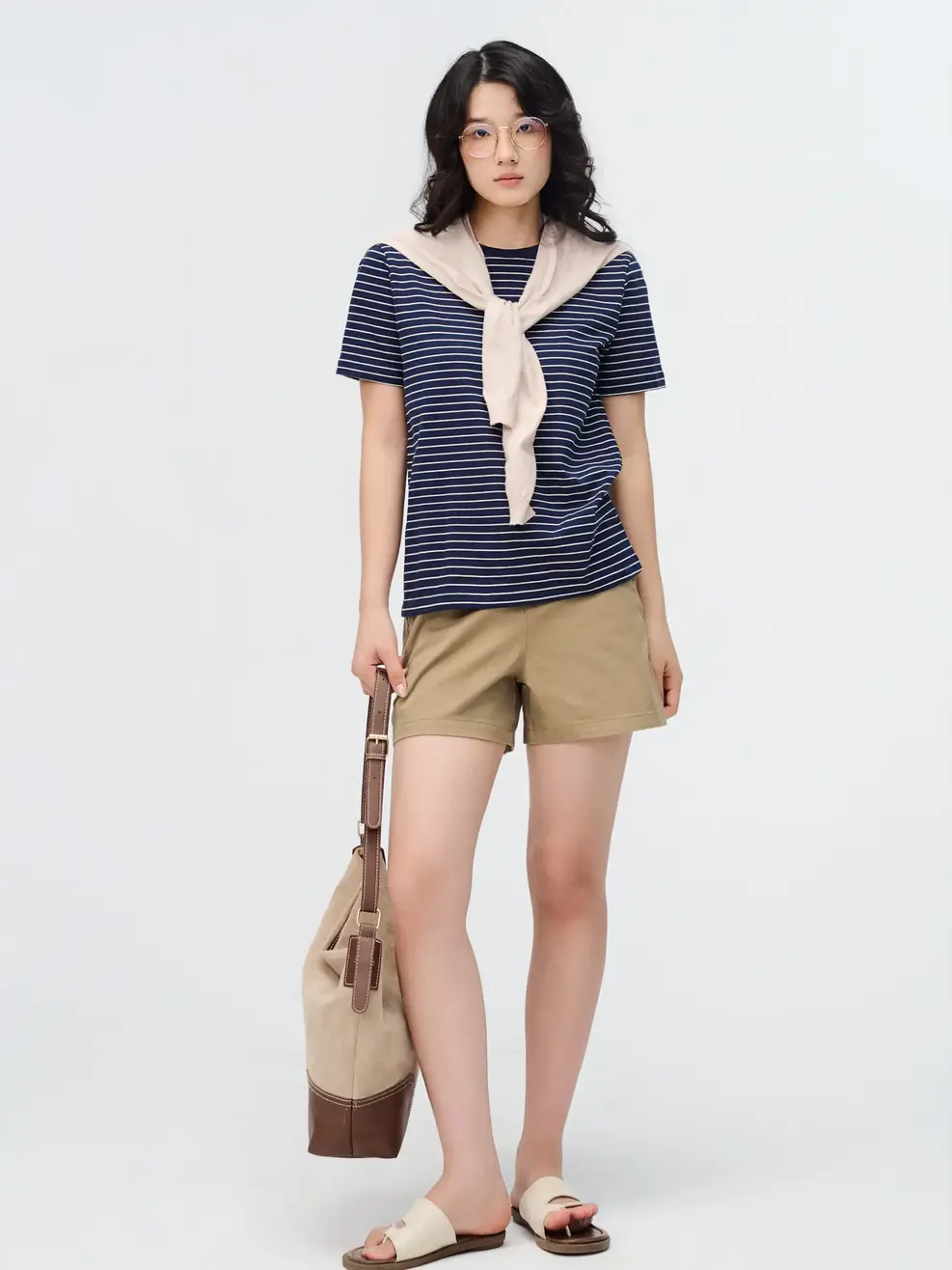 Quần Shorts Nữ Khaki Stretch Cạp Liền -  Rêu 041 - 26
