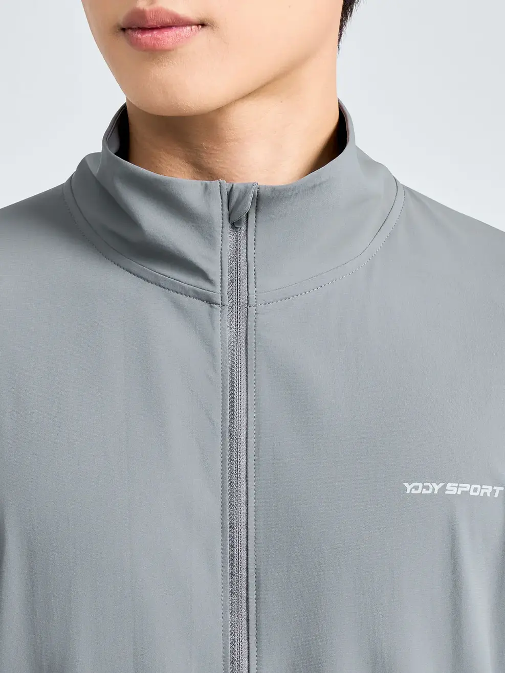 Áo Khoác Gió Thể Thao Nam Can Phối Yody Sport - Ghi - M