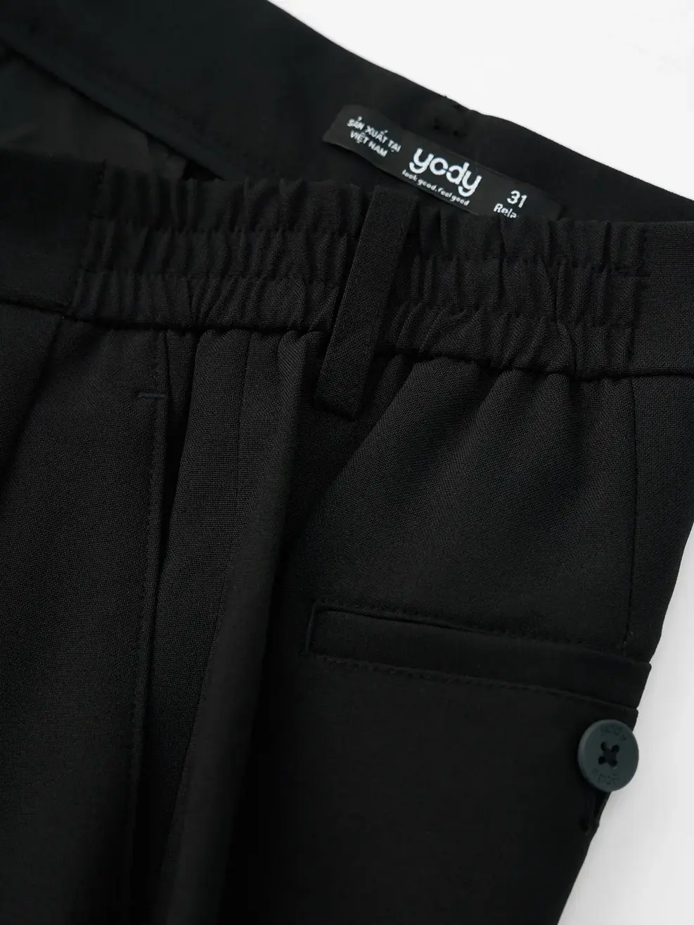 Quần Âu Nam Nam Cạp Chun Daily Pant - Đen 061 - 29