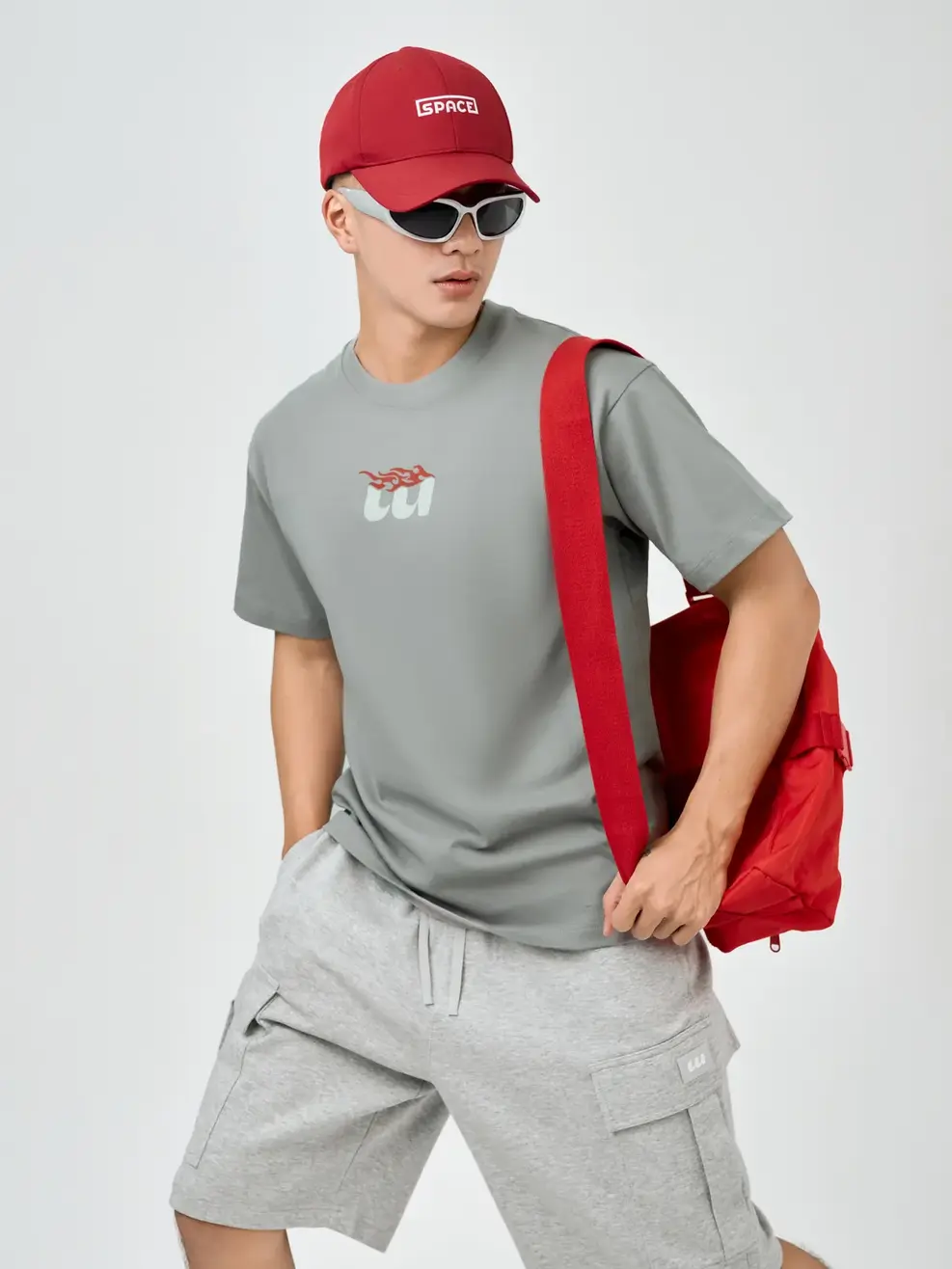 T-shirt Yoguu Determination - Ghi Đậm - 0