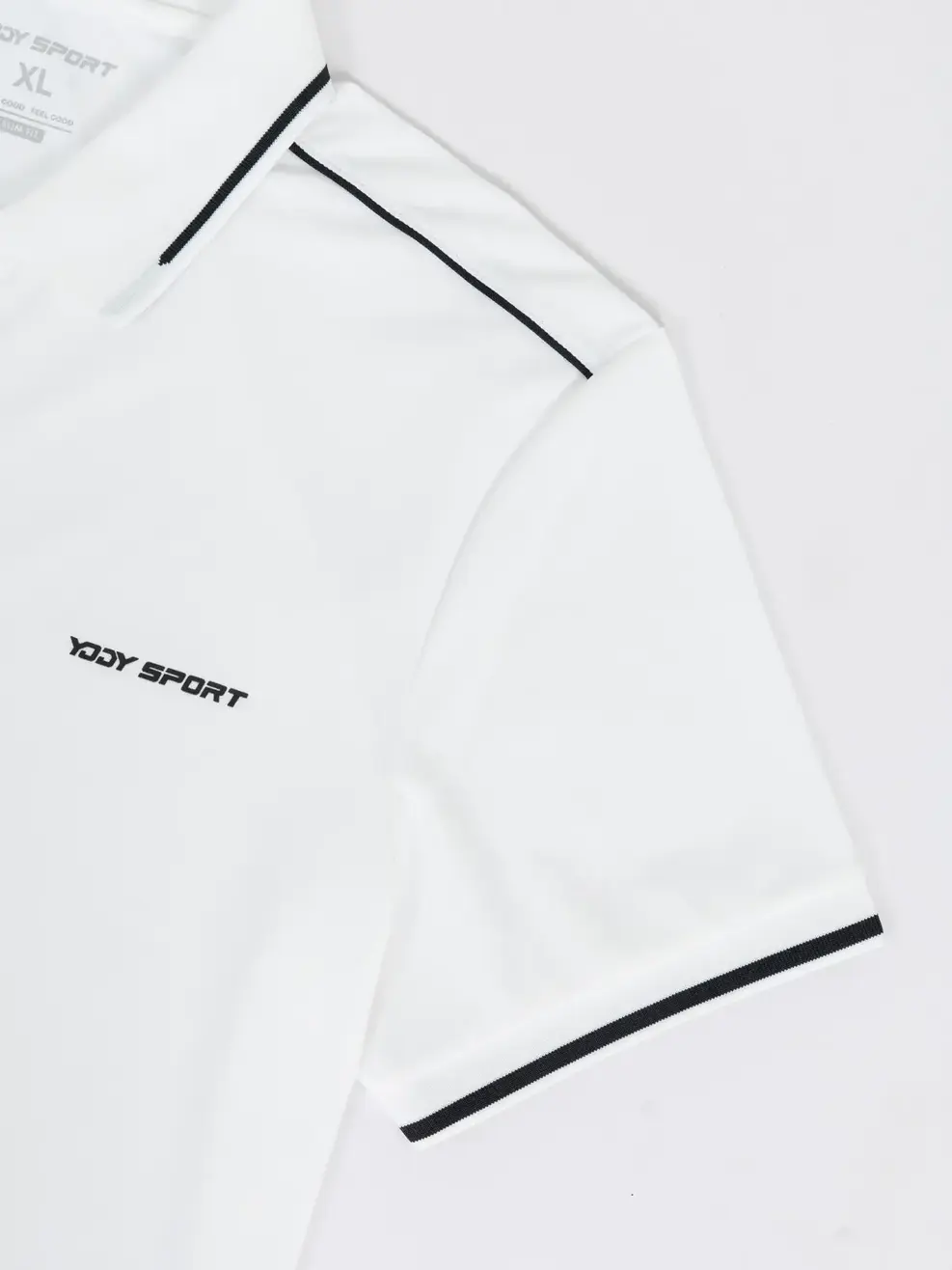 POLO THỂ THAO NAM PHỐI LÉ NỔI BẬT - Trắng - 3XL