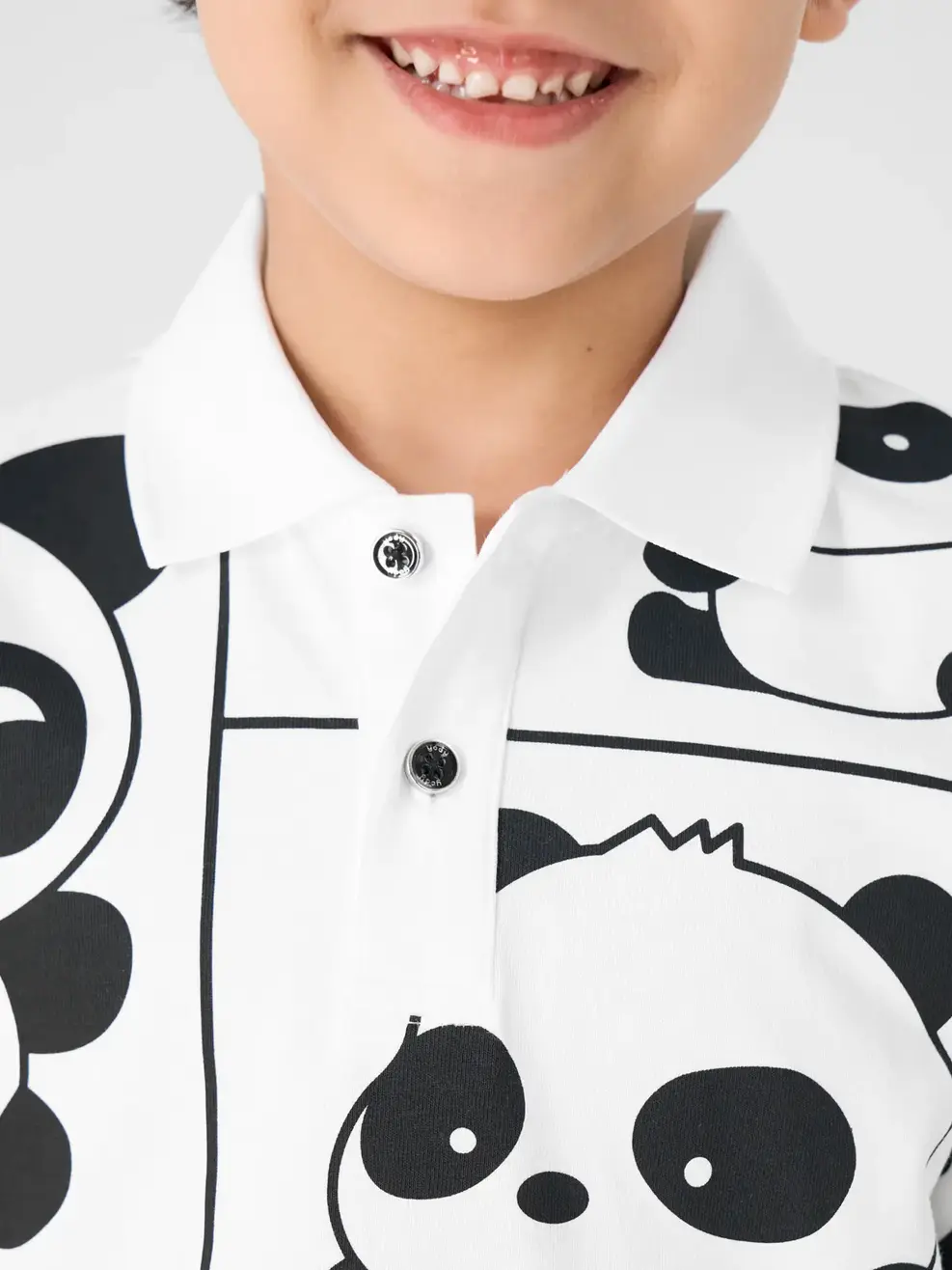 Áo Polo Trẻ Em In Tràn - Trắng - 2-3